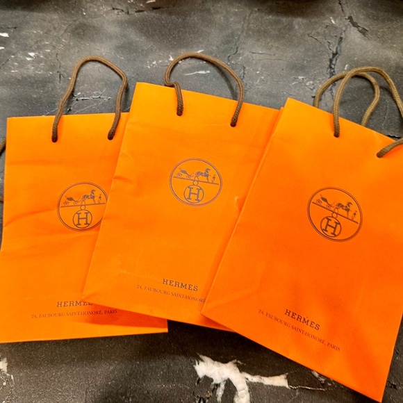 Three Authentic Hermes Retail Gift Bags - Picture 1 of 3